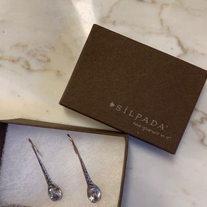 Silpada drop earrings with clear stone